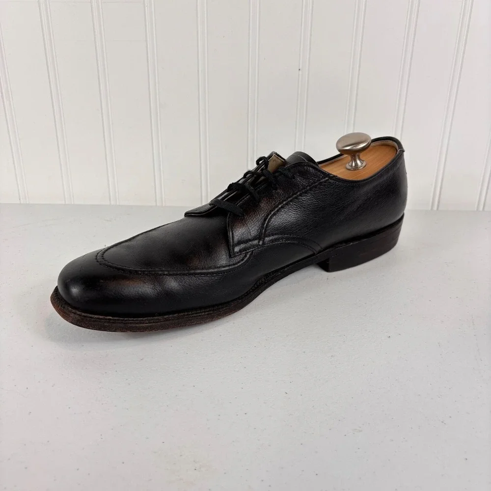 Alden Shoes Mens 12 AA Narrow Moc Toe Blucher Black Leather